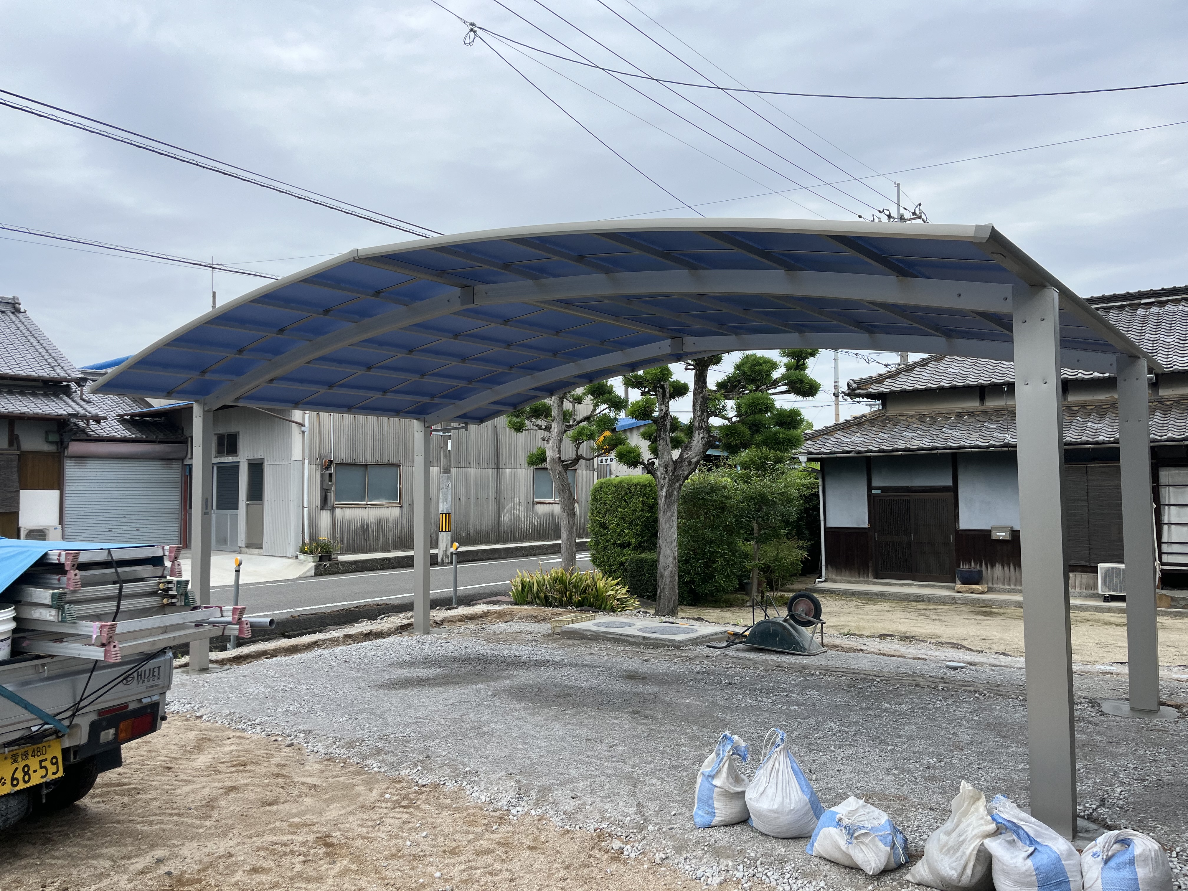 3台用ワイドカーポートの施工事例